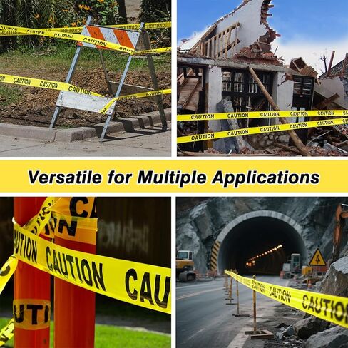 SWRT 2 Rolls Premium Yellow Caution Tape, 3 Inch x 1000FT(Total 2000FT) Bright Hazard Tape with Bold Black Text for Danger Zones/Sporting Events, Construction Tape for Crime Scenes/Halloween Decor in Saudi Arabia