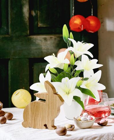 AceList Faux Tree Fake Flowers in Vase, Artificial Flowers with Pot, White Artificial Flowers, Real Touch Flowers in Vase for Wedding Home Party, Faux Flowers, Arboles Artificiales para Decoracion in Kuwait