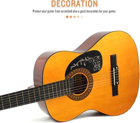 Acoustic Guitar Pickguard White Vine Patterned Self-Adhesive Pickguard – 128MM Scratch Plate Replacement, Easy Install, Decorative Guard Sticker in Saudi Arabia