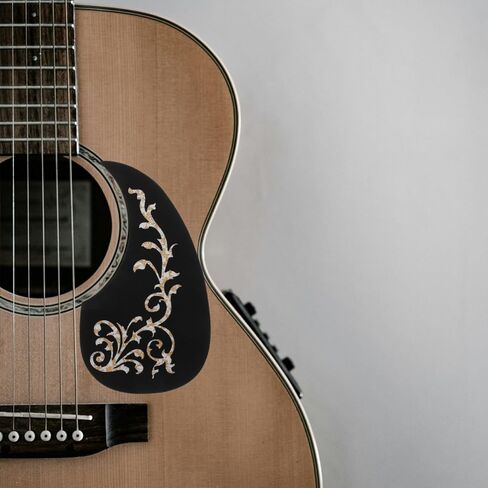Acoustic Guitar Pickguard White Vine Patterned Self-Adhesive Pickguard – 128MM Scratch Plate Replacement, Easy Install, Decorative Guard Sticker in Saudi Arabia