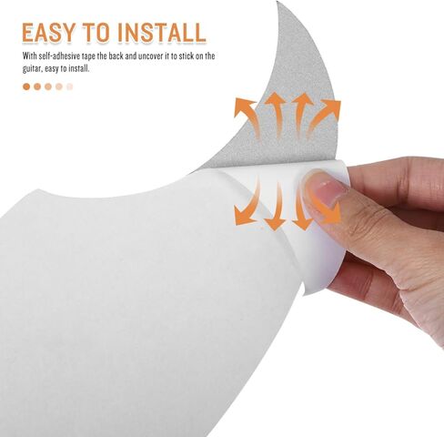 Acoustic Guitar Pickguard White Vine Patterned Self-Adhesive Pickguard – 128MM Scratch Plate Replacement, Easy Install, Decorative Guard Sticker in Saudi Arabia