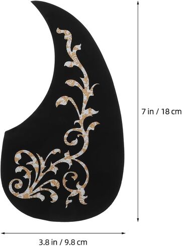 Acoustic Guitar Pickguard White Vine Patterned Self-Adhesive Pickguard – 128MM Scratch Plate Replacement, Easy Install, Decorative Guard Sticker in Saudi Arabia