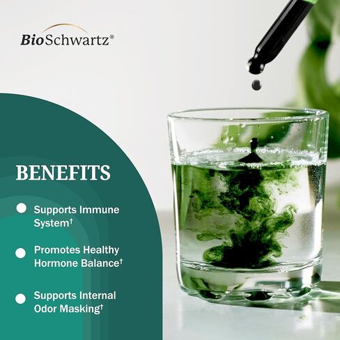 BioSchwartz Liquid Chlorophyll for Women - with Copper for Immune Support, Skin Health and Internal Deodorizer - Liquid Chlorophyll Supplement Drops for Women - Third Party Tested, 118 Servings in Kuwait