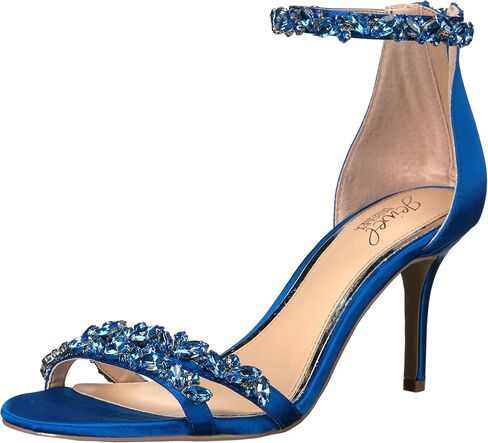Jewel Badgley Mischka Women's Caroline Heeled Sandal, Silver, 8.5 in Kuwait