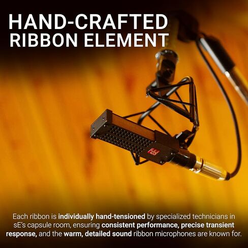 SE ELECTRONICS VR1 Passive Ribbon Microphone with Full 20Hz-18kHz Frequency Response - Classic Ribbon Mic for Acoustic Guitar, Guitar Cabinets, Drums, Acoustic Instruments, Vocals & More in Saudi Arabia