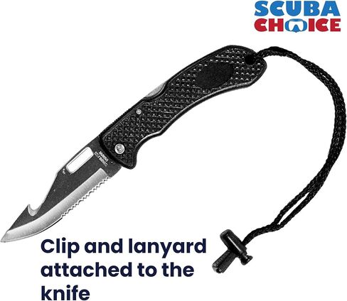 Scuba Choice Foldable BCD Knife – 3.5" Corrosion-Resistant Stainless-Steel Blade, Ergonomic Non-Slip Handle, Compact and Lightweight, Ideal for Scuba Diving, Spearfishing, Survival, and Water Sports in Saudi Arabia
