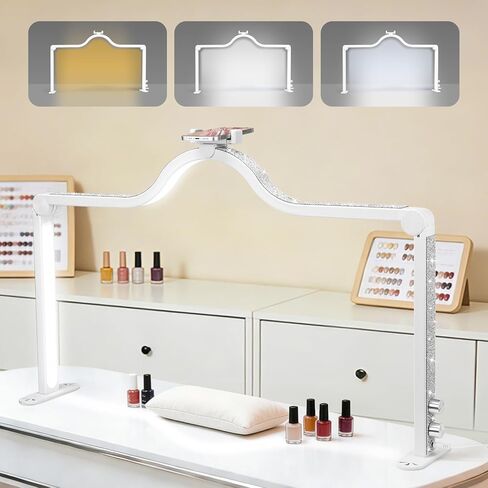 مصباح مكتب مسمار نصف قمر كاذب ، 420 حبات LED ، سطوع قابل للتعديل (0 ٪ -100 ٪) ودرجة حرارة اللون (3000K-6000K) ، قابلة للطي ومحمولة لفن الأظافر ، امتدادات الرموش ، الصياغة in Kuwait