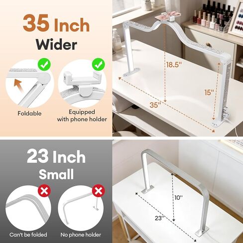 مصباح مكتب مسمار نصف قمر كاذب ، 420 حبات LED ، سطوع قابل للتعديل (0 ٪ -100 ٪) ودرجة حرارة اللون (3000K-6000K) ، قابلة للطي ومحمولة لفن الأظافر ، امتدادات الرموش ، الصياغة in Kuwait