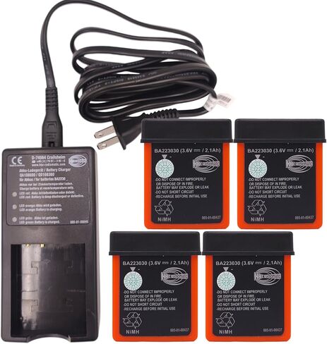 (4Pcs Batteries + 1Pc Charger) BA223030 3.6V Rechargeable Battery for HBC Sany Crane Remote Control Battery with AC 120V Battery Charger in Saudi Arabia