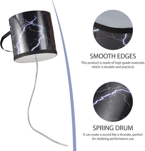 HXBER 6 Inch Spring Drum Thunder Drum Sound Effect Instrument Wooden Lightweight Portable Thunder Tube Sound Maker Thunder Sound Simulation for Large Gatherings Sports Events Celebrations in Saudi Arabia