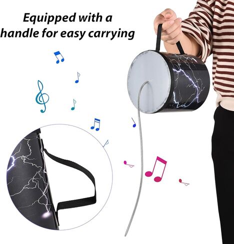 HXBER 6 Inch Spring Drum Thunder Drum Sound Effect Instrument Wooden Lightweight Portable Thunder Tube Sound Maker Thunder Sound Simulation for Large Gatherings Sports Events Celebrations in Saudi Arabia