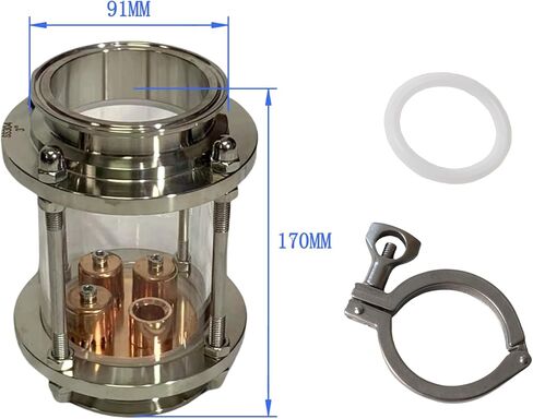 قسم عمود ارتداد زجاجي مقاس 3 بوصة مع لوحة فقاعات نحاسية in Kuwait