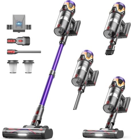 Cordless Vacuum Cleaner 55Kpa/650W/70Mins,1.8L Self Standing Stick Vacuum,Upgraded Vacuum Cordless with Hurricane Mode,Touch Screen,Anti-Tangle Wireless Vacuum,Vacuum Cleaners for Home/Pet Hair/Carpet in Saudi Arabia