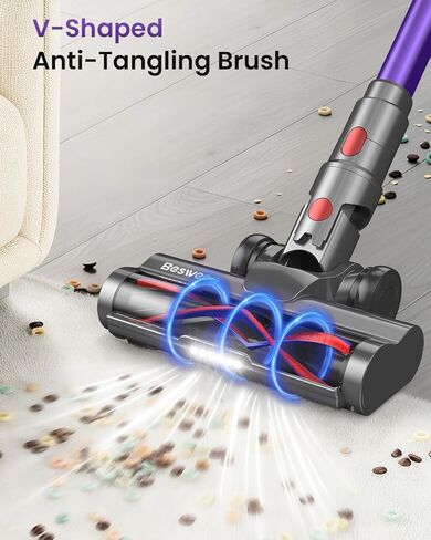 Cordless Vacuum Cleaner 55Kpa/650W/70Mins,1.8L Self Standing Stick Vacuum,Upgraded Vacuum Cordless with Hurricane Mode,Touch Screen,Anti-Tangle Wireless Vacuum,Vacuum Cleaners for Home/Pet Hair/Carpet in Saudi Arabia