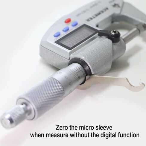 Digital Micrometer Precision Professional 0-1" (0-25mm) Range, 0.00005" (0.001mm) Resolution,Large Screen Digital Micrometer, Meets IP65 Specifications with Standard Ratchet Stop in Kuwait