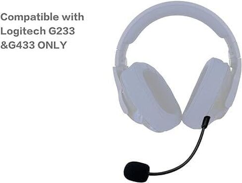 ميكروفون بديل فقط لاستبدال ميكروفون سماعة الرأس Logitech G233، أسود، كابل معدني من الألياف الزجاجية 14 سم، ميكروفون بوم قابل للفصل 3.5 مم متوافق مع سماعات الألعاب G233 G433 GPRO in Kuwait