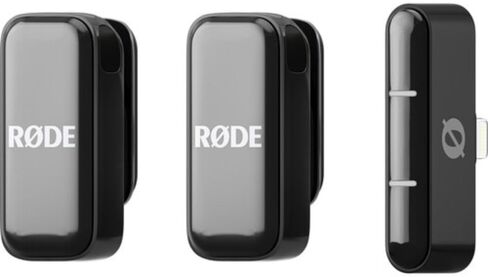 Rode Wireless Micro 2-Person Ultracompact Wireless Microphone 2.4 GHz, Black Bundle Interview GO Handheld Mic Adapter GO, Anti-Static Screen Cleaning Wipes (5-Pack) in Saudi Arabia