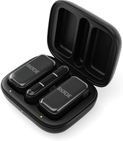 Rode Wireless Micro 2-Person Ultracompact Wireless Microphone 2.4 GHz, Black Bundle Interview GO Handheld Mic Adapter GO, Anti-Static Screen Cleaning Wipes (5-Pack) in Saudi Arabia