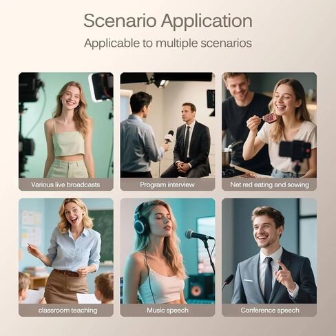 ميكروفون لاسلكي Lavalier Lapel لأجهزة iPhone وiPad وميكروفون تسجيل فيديو صغير لمقابلة الفيديو والبودكاست ومدونة الفيديو واليوتيوب والبث المباشر، وتقليل الضوضاء، والتوصيل والتشغيل (منفذ 3 في 1) in Kuwait