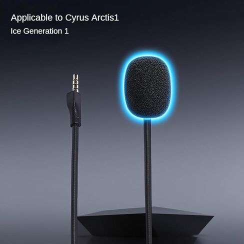 ميكروفون بديل لسماعات الألعاب Cyrus Arctis1 Ice، موصل مطلي بالذهب، قابل للفصل مع غطاء إسفنجي in Kuwait