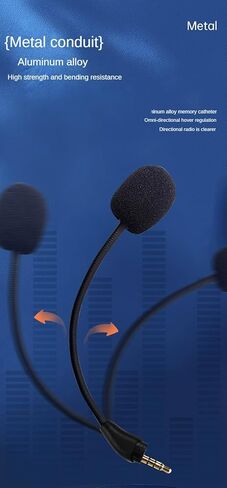 ميكروفون من سبائك الألومنيوم لـ HyperX Cloud III | النمط الأصلي يناسب تقليل الضوضاء، خرطوم ذاكرة مرن، قابل للفصل والتوصيل والتشغيل in Kuwait