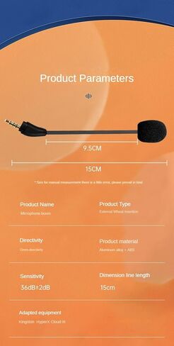 ميكروفون من سبائك الألومنيوم لـ HyperX Cloud III | النمط الأصلي يناسب تقليل الضوضاء، خرطوم ذاكرة مرن، قابل للفصل والتوصيل والتشغيل in Kuwait