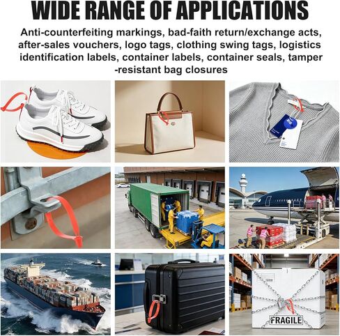 100pcs Plastic Truck Seals and Security Seals, 9.84" Tamper Evident Trailer Seals, Numbered Sequentially Laser Printed Plastic Seals for Trailers, Truck Seal for Cargo, Containers & Logistics(Red) in Kuwait