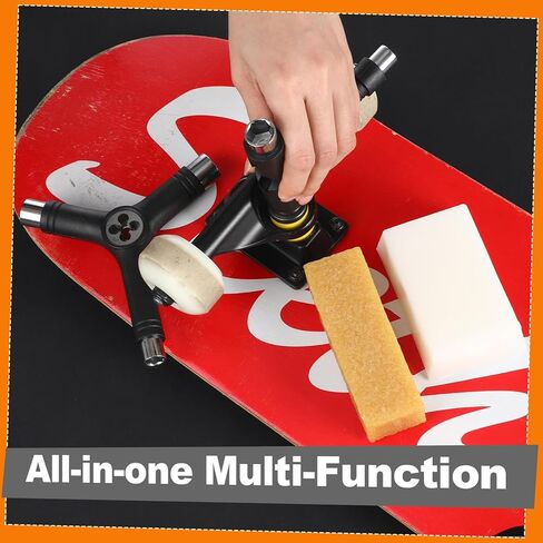 4 Pcs Skateboard Tools Set All-in-one Multi-Function T&Y-Tool Allen Key with L-Type Head Screwdriver Skateboard Wax Grip Tape Cleaner for Skate, Longboard, Roller Skate in Saudi Arabia