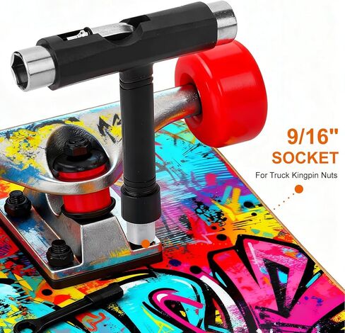 Skate Tools All-in-One, Skateboard T Tool, Tool Accessory with T-Type Allen Key and L-Type Phillips Head Wrench Screwdriver for Adjust Skateboards, Roller Skates, Longboards in Saudi Arabia