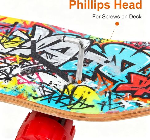Skate Tools All-in-One, Skateboard T Tool, Tool Accessory with T-Type Allen Key and L-Type Phillips Head Wrench Screwdriver for Adjust Skateboards, Roller Skates, Longboards in Saudi Arabia