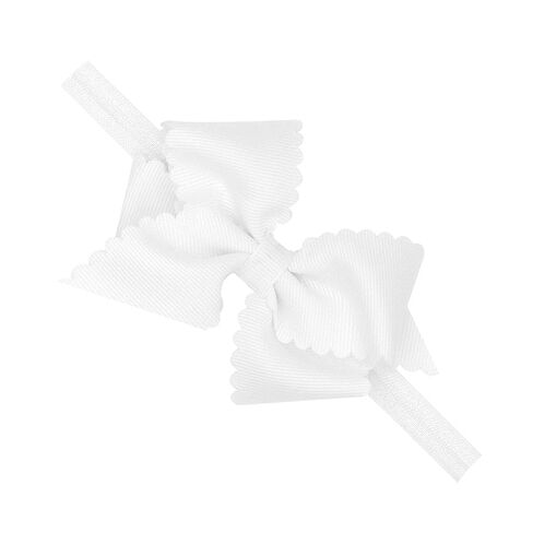 Wee Ones Baby Girl's Extra Small Grosgrain Bow On Matching Elastic Band, 6-24 Months, White in Kuwait