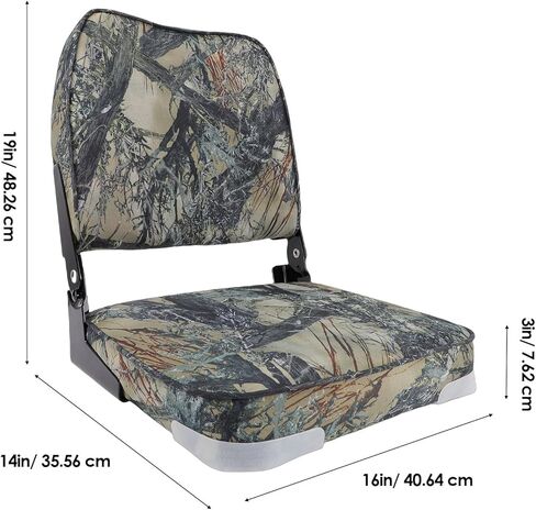 Pissente Folding Boat Seat, Low Back Padded Marine Seat With Backrest, Aluminum Alloy Hinges, For Pontoon Canoe Fishing Boats in Kuwait