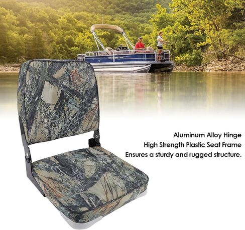 Pissente Folding Boat Seat, Low Back Padded Marine Seat With Backrest, Aluminum Alloy Hinges, For Pontoon Canoe Fishing Boats in Kuwait