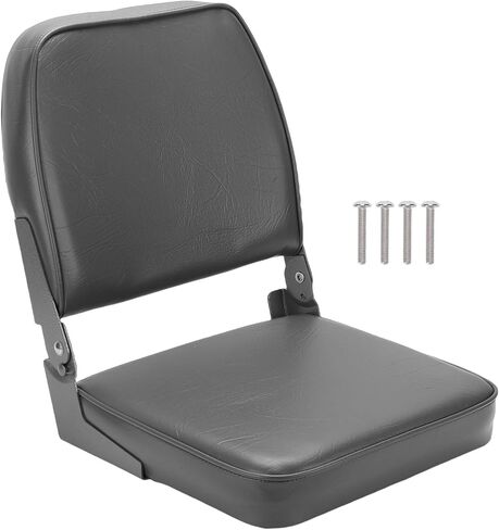 Pissente Foldable Boat Seat, Thick Foam Padded Low Back Chair For Fishing & Pontoon Boats, Aluminum Hinges | Marine Grade in Kuwait