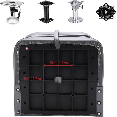 Pissente Foldable Boat Seat, Thick Foam Padded Low Back Chair For Fishing & Pontoon Boats, Aluminum Hinges | Marine Grade in Kuwait