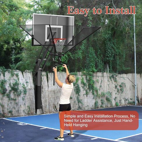 Basketball Rebounder Net Return System Machine Portable Suspended Shooting Basketball Rebounder Device Heavy Duty Basketball Training Equipment with 360°Rotating Track for Continuous Solo Practice in Kuwait