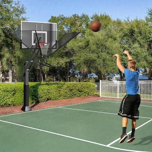 Basketball Rebounder Net Return System Machine Portable Suspended Shooting Basketball Rebounder Device Heavy Duty Basketball Training Equipment with 360°Rotating Track for Continuous Solo Practice in Kuwait