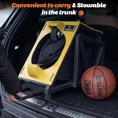 آلة رمي كرة السلة الأوتوماتيكية من Efficraft، مزدوجة الطاقة قابلة لإعادة الشحن / قابس - مدرب الرماية، آلة كرة السلة الكهربائية 2 في 1 in Kuwait