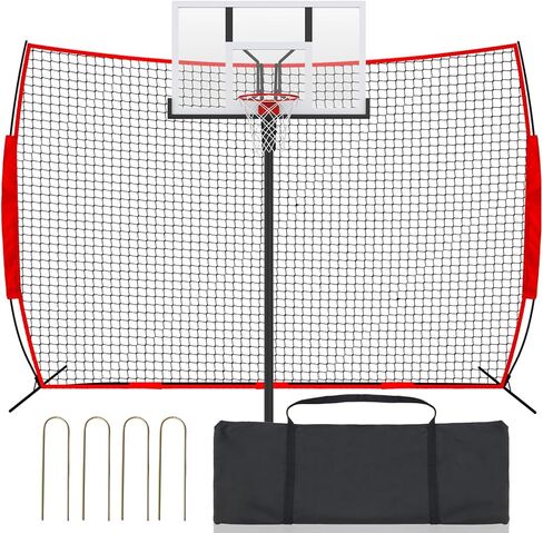 Basketball Net Catcher Backstop Net Sports Barrier Nets for Backyard Rebounder to Guard Rebound and Return Basketball with Carry Bag in Saudi Arabia