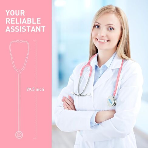 SCIAN Dual Head Stethoscope for Nurses, Kids, Adults, Classic Stainless Steel Stethoscope Kit Medical Supplies with Free Accessories and Carrying Case, Pearlescent Pink Tube in Saudi Arabia