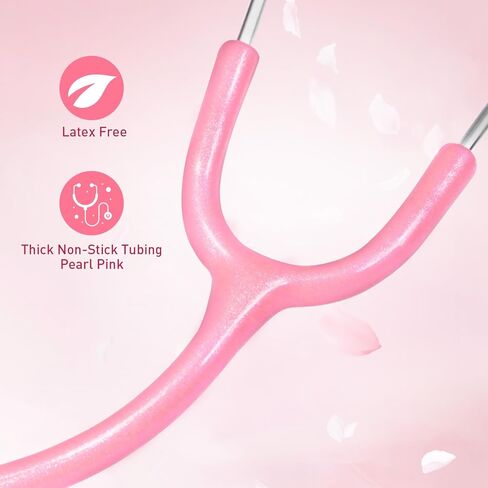 SCIAN Dual Head Stethoscope for Nurses, Kids, Adults, Classic Stainless Steel Stethoscope Kit Medical Supplies with Free Accessories and Carrying Case, Pearlescent Pink Tube in Saudi Arabia