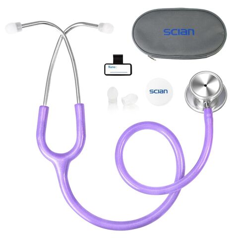 SCIAN Dual Head Stethoscope for Nurses, Kids, Adults, Classic Stainless Steel Stethoscope Kit Medical Supplies with Free Accessories and Carrying Case, Pearlescent Pink Tube in Saudi Arabia