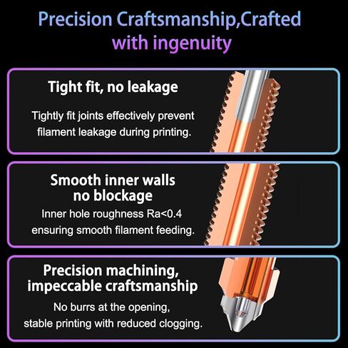 4PCS Quick-Swap Nozzle Kit (0.4mm×2, 0.2mm, 0.6mm), Titanium Heat Break with Copper & Hardened Steel Tips, Compatible with Creality K2/K2 Pro/K2 Plus/Hi 3D Printers in Kuwait
