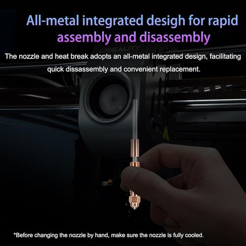 4PCS Quick-Swap Nozzle Kit (0.4mm×2, 0.2mm, 0.6mm), Titanium Heat Break with Copper & Hardened Steel Tips, Compatible with Creality K2/K2 Pro/K2 Plus/Hi 3D Printers in Kuwait