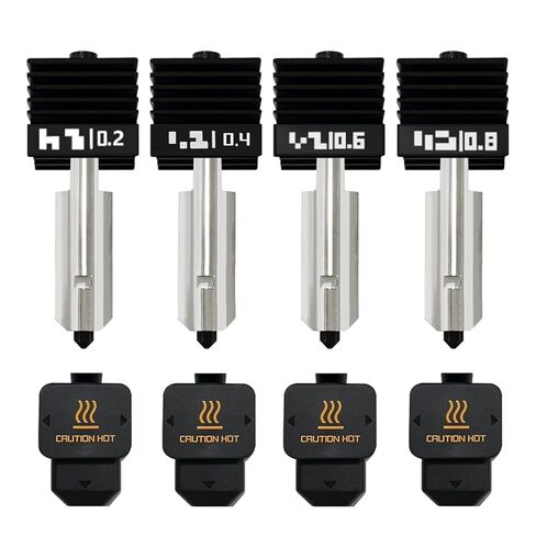 4PK 0.2/0.4/0.6/0.8MM for Bambu Lab H2D/H2S/P2S/A1/A1 Mini Combo Hotend Kit Extruder High-Temperature Removable Hardened Steel Nozzle Silicone Cover Heater for Bambu Lab 3D Printer in Saudi Arabia