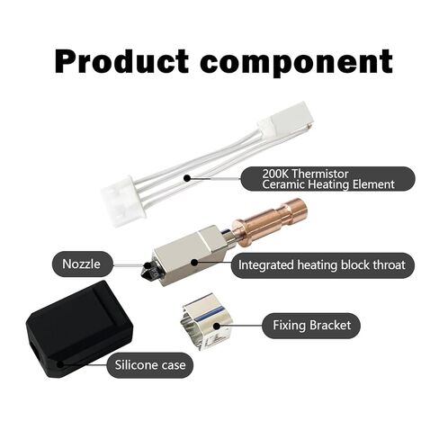 Ceramic Hotend for Kobra S1 Combo Hot End Kit Print Head Heat Block Upgrade Heating Cartridge 200K Thermistor Hardened Steel Nozzle with Extra 2PK Silicone Cover for Anycubic Kobra S1/ACE Pro in Kuwait