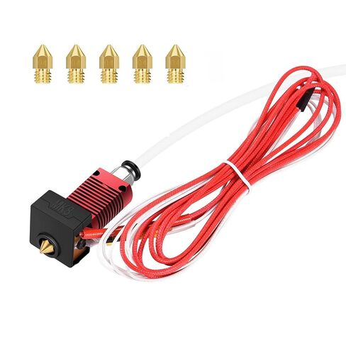 Extruder Heater Hot End Kit, Assembled MK8 Extruder Hot end Kit with 0.4mm Nozzle Silicon Sock Compatible with Creality Ender 3, Ender 3 Pro, Ender 3 V2 in Kuwait