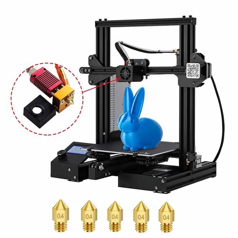 Extruder Heater Hot End Kit, Assembled MK8 Extruder Hot end Kit with 0.4mm Nozzle Silicon Sock Compatible with Creality Ender 3, Ender 3 Pro, Ender 3 V2 in Kuwait
