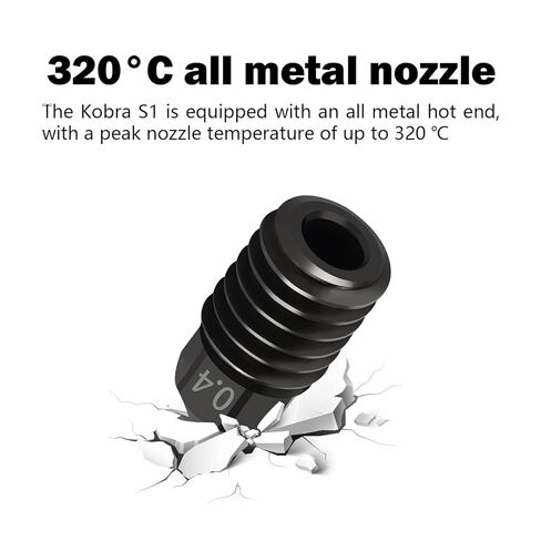 طقم رأس الطباعة الطارد المُجمَّع من السيراميك Kobra S1 Combo Hotend - طابعة ثلاثية الأبعاد Kobra S1 Hot End/رأس الطباعة مع فوهة فولاذية صلبة 0.4 مم، وثرمستور، وخرطوشة سخان، وكسر الحرارة in Kuwait