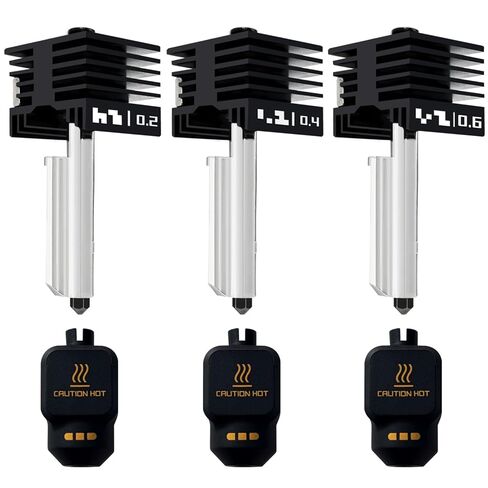 3 Pack P2S Hotend 0.2MM 0.4MM 0.6MM Nozzle for P2S/H2S/H2D/H2C/A1/A1 Mini Hot End Hardened Nozzle with Identification Code Extruder Hotend Assembly Print Head for Bambu Lab P2S Accessories in Kuwait